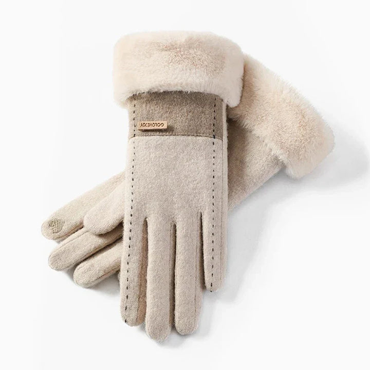 Juliette – Gants élastiques en peluche chaude, doux et pratiques