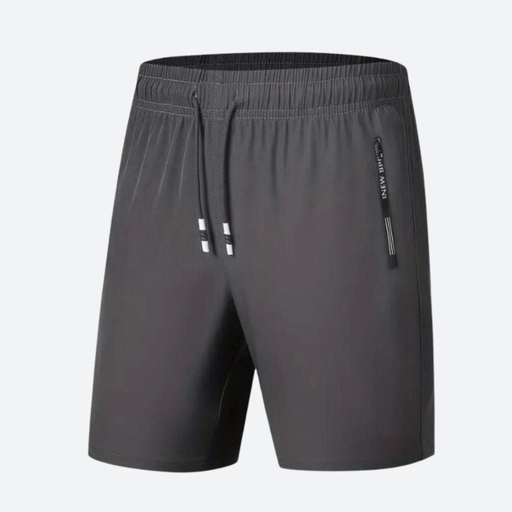 Short de Sport Homme Léger à Séchage Rapide avec Poches Zippées et Cordon Ajustable