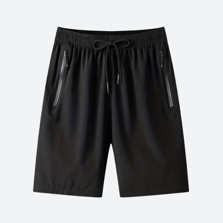 Short de Sport Homme Léger à Séchage Rapide avec Poches Zippées et Cordon Ajustable