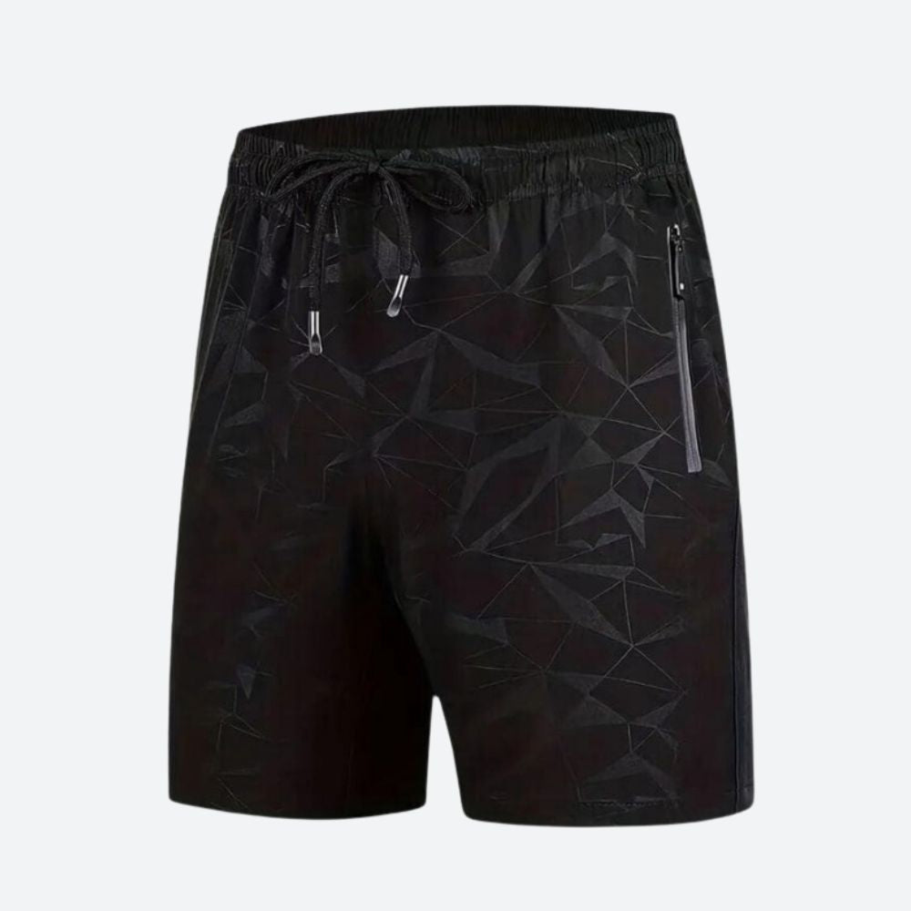 Short de Sport Homme Léger à Séchage Rapide avec Poches Zippées et Cordon Ajustable