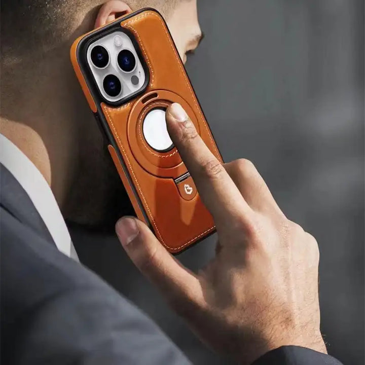 Magnetic case for iPhone with invisible ring holder