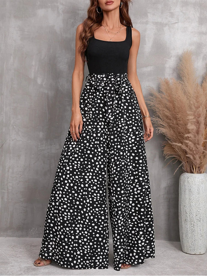 Combinaison Pantalon Femme – Bretelles Larges & Coupe Évasée – Style Élégant Décontracté