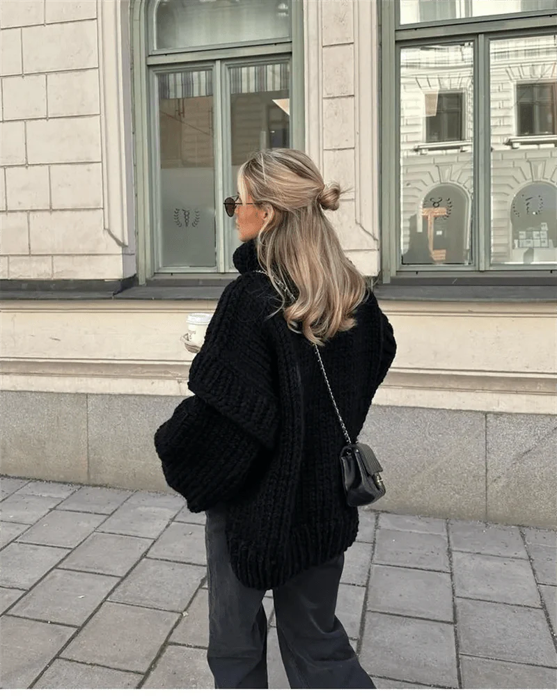 Pull oversize à col roulé