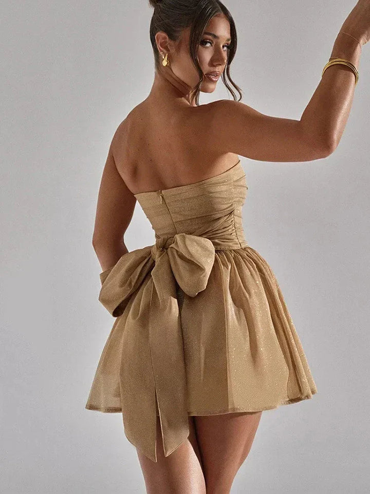 Robe De Soirée Élégante À Tube Et Dos Nu Pour Femmes | Mini