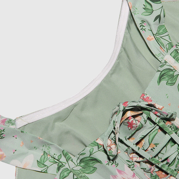 Aurora Vista - Robe corset de printemps d'été à fente haute pour femmes