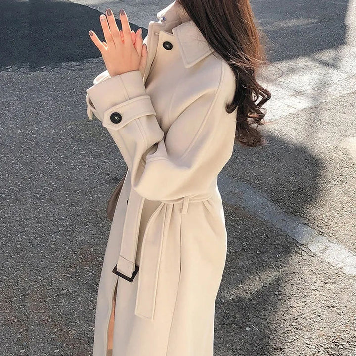 Elegant long coat for women - Uschia