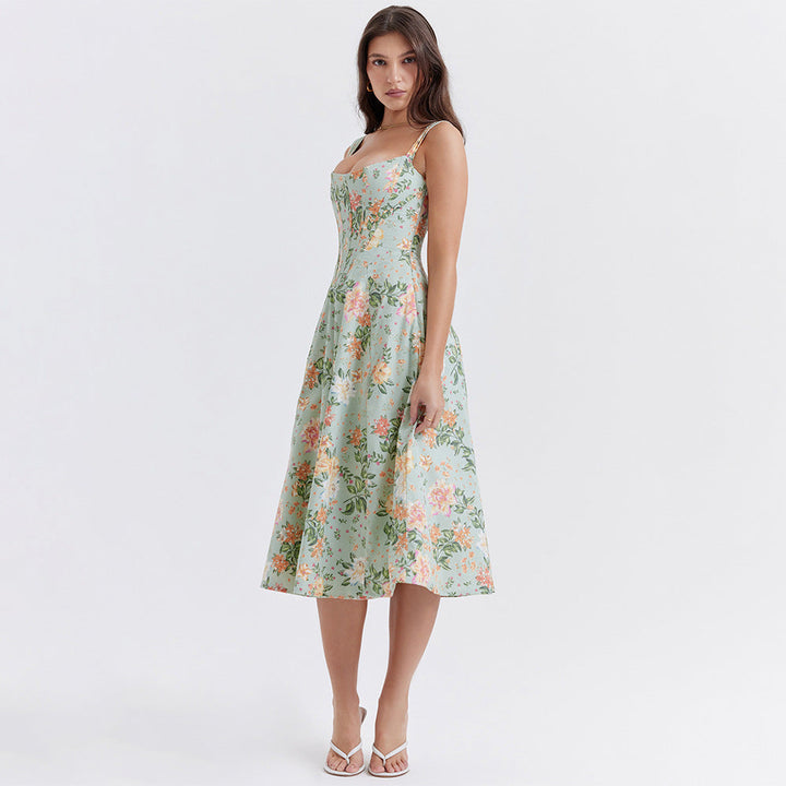 Aurora Vista - Robe corset de printemps d'été à fente haute pour femmes