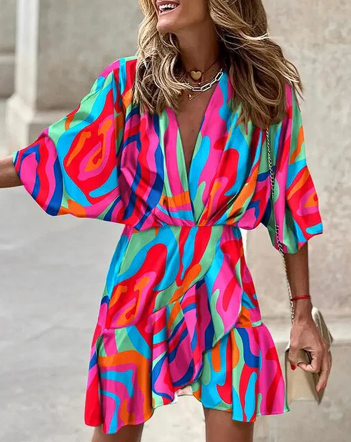 Sosana - mini-robe élégante à col en V