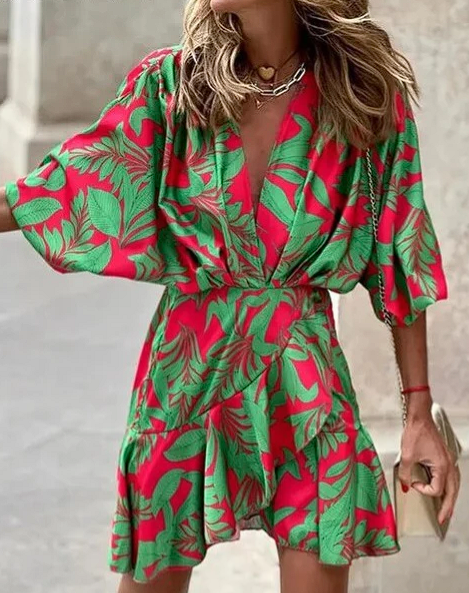 Sosana - mini-robe élégante à col en V