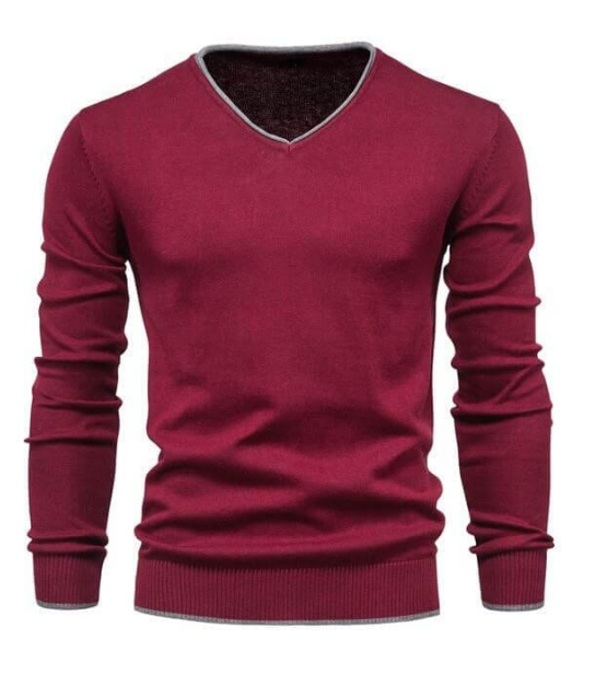 Bastien – Pull slim-fit à col en V en argent sterling