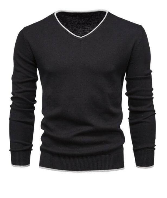 Bastien – Pull slim-fit à col en V en argent sterling
