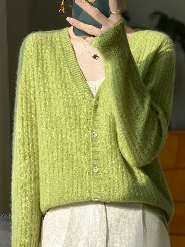 Émilie - Cardigan en Cachemire à Col en V et Pull