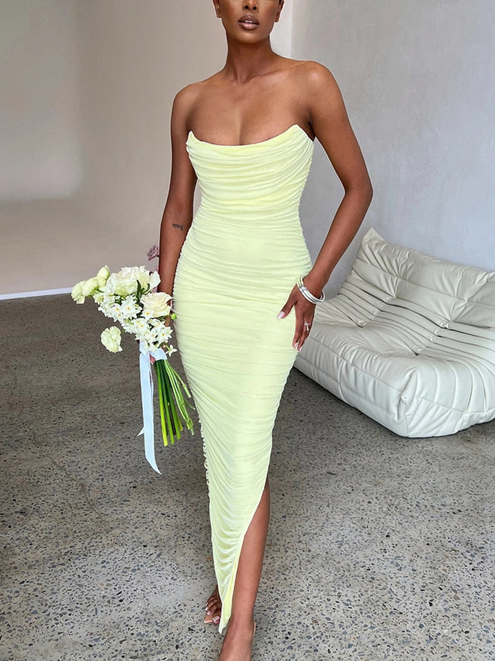 Robe Longue Sans Bretelles Liana - Élégance Estivale
