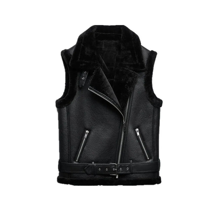 Jade - Leather Luxe Bodywarmer chaud en cuir