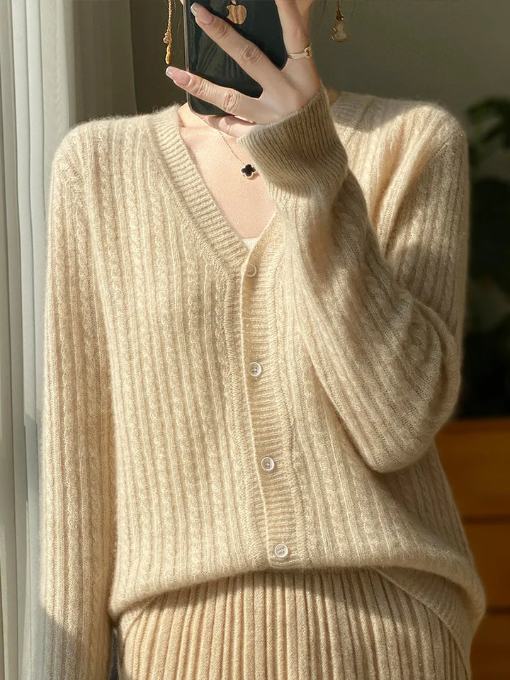 Émilie - Cardigan en Cachemire à Col en V et Pull