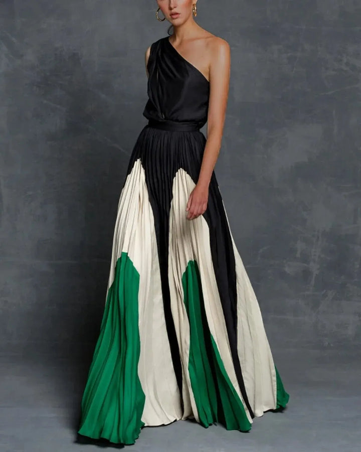 Agata – Elegante Abito Maxi Asimmetrico Monospalla
