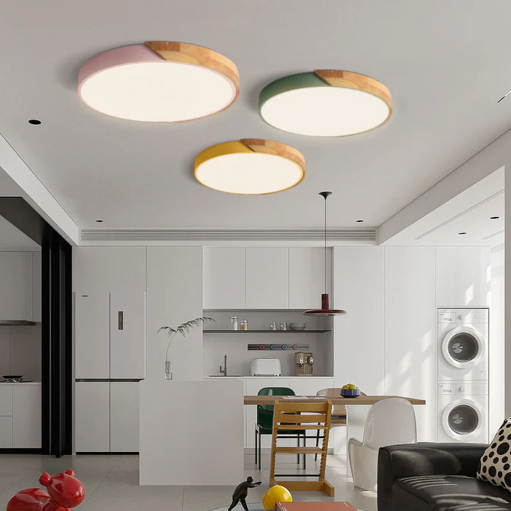 Lampa sufitowa LED skandynawska z drewna do nowoczesnej dekoracji wnętrz - oświetlenie w stylu skandynawskim