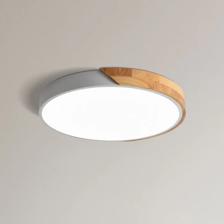Lampa sufitowa LED skandynawska z drewna do nowoczesnej dekoracji wnętrz - oświetlenie w stylu skandynawskim
