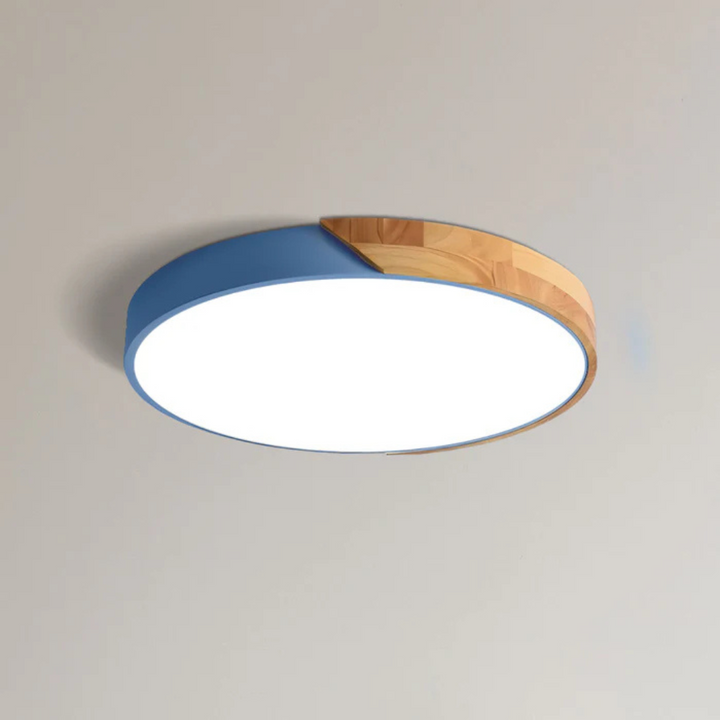Lampa sufitowa LED skandynawska z drewna do nowoczesnej dekoracji wnętrz - oświetlenie w stylu skandynawskim