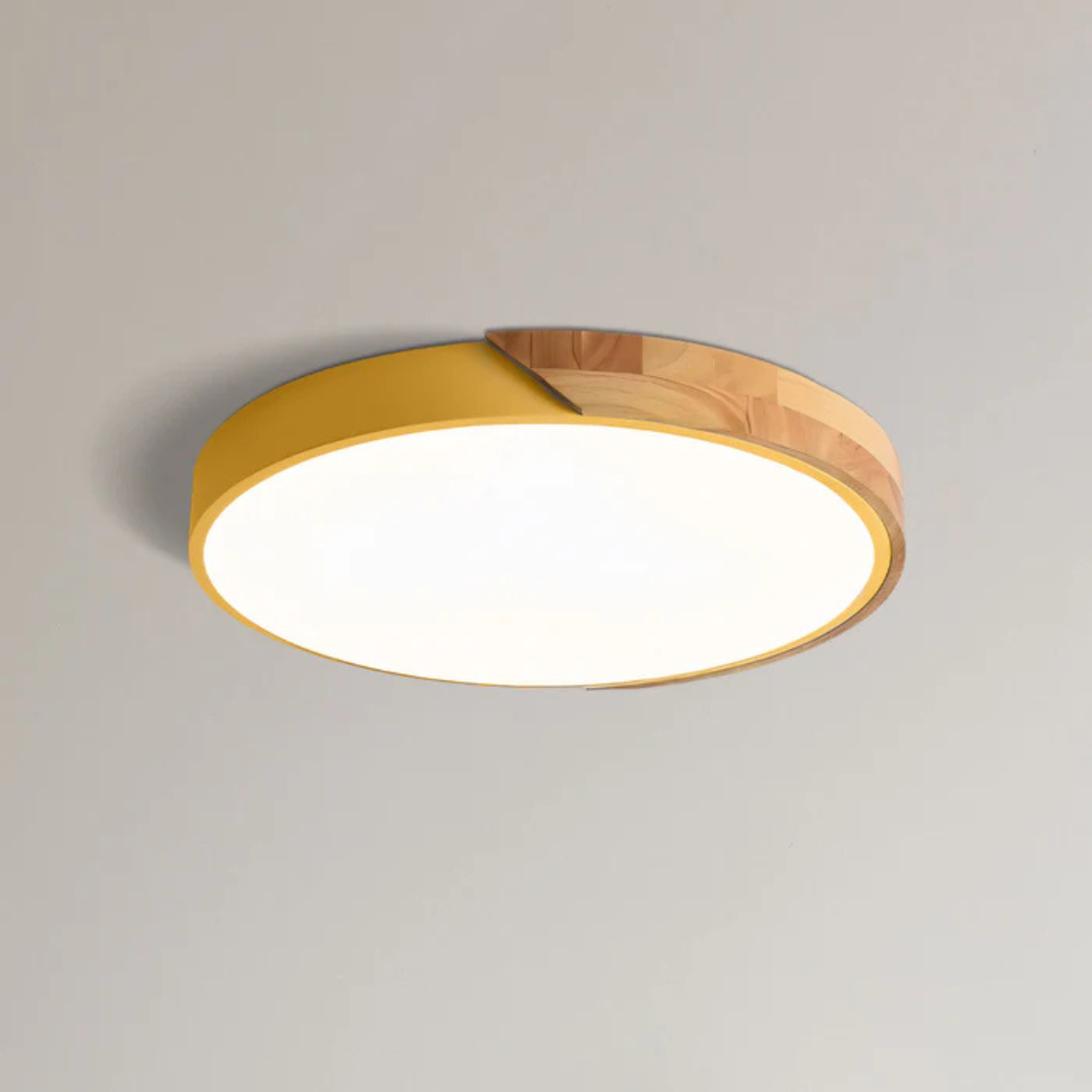 Lampa sufitowa LED skandynawska z drewna do nowoczesnej dekoracji wnętrz - oświetlenie w stylu skandynawskim