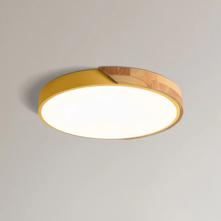 Lampa sufitowa LED skandynawska z drewna do nowoczesnej dekoracji wnętrz - oświetlenie w stylu skandynawskim