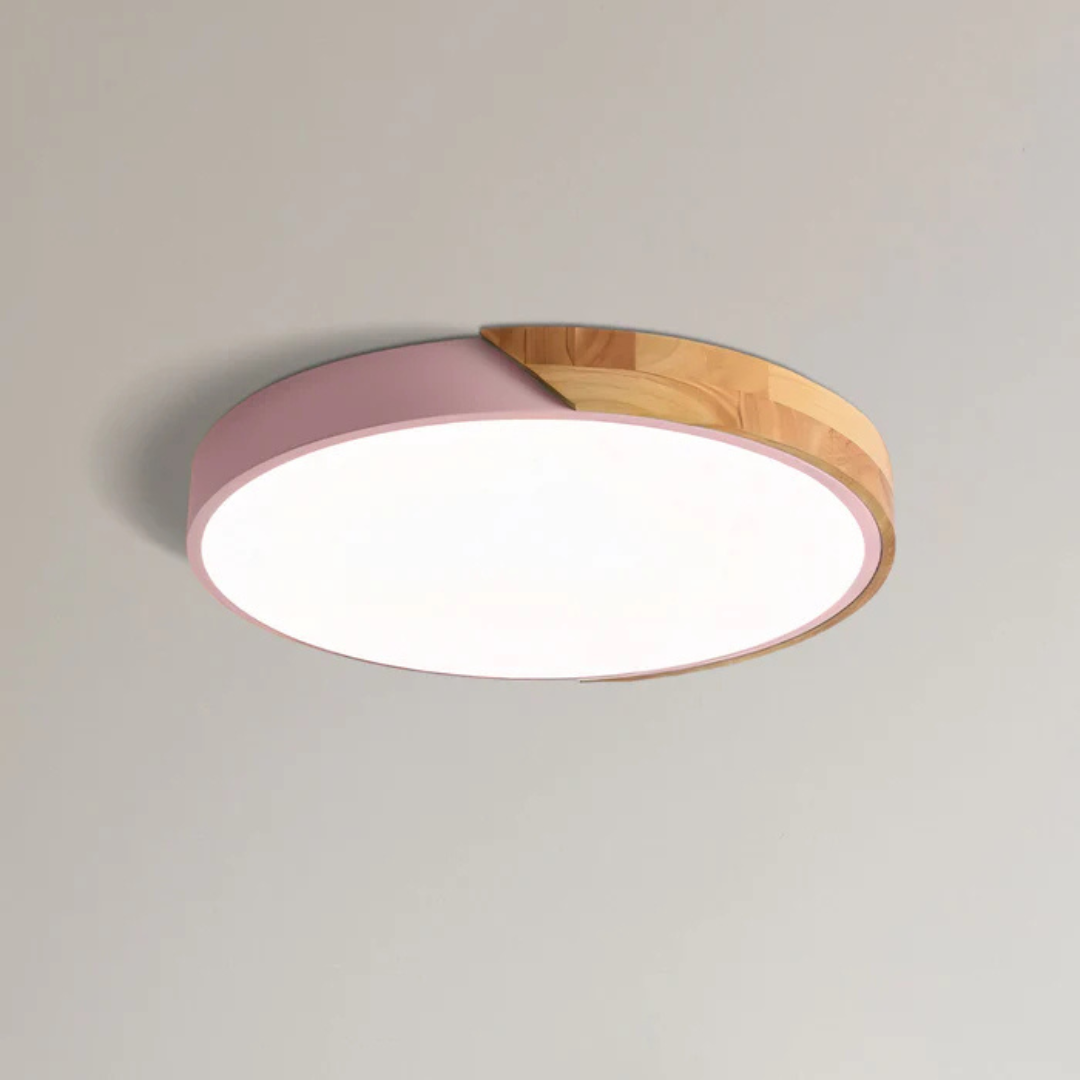 Lampa sufitowa LED skandynawska z drewna do nowoczesnej dekoracji wnętrz - oświetlenie w stylu skandynawskim