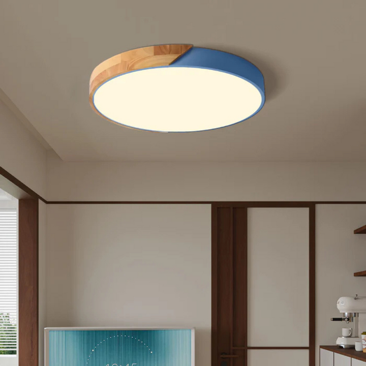 Lampa sufitowa LED skandynawska z drewna do nowoczesnej dekoracji wnętrz - oświetlenie w stylu skandynawskim