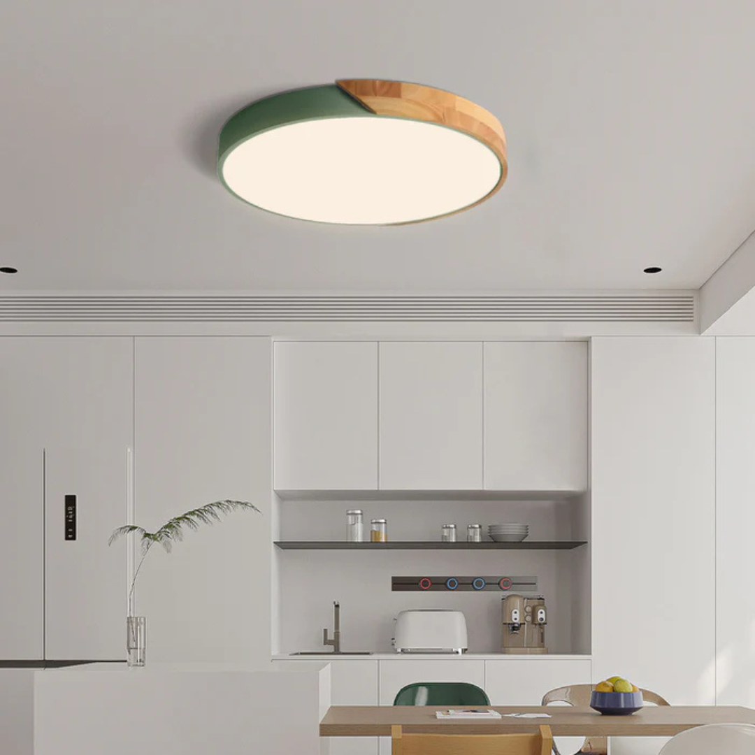 Lampa sufitowa LED skandynawska z drewna do nowoczesnej dekoracji wnętrz - oświetlenie w stylu skandynawskim