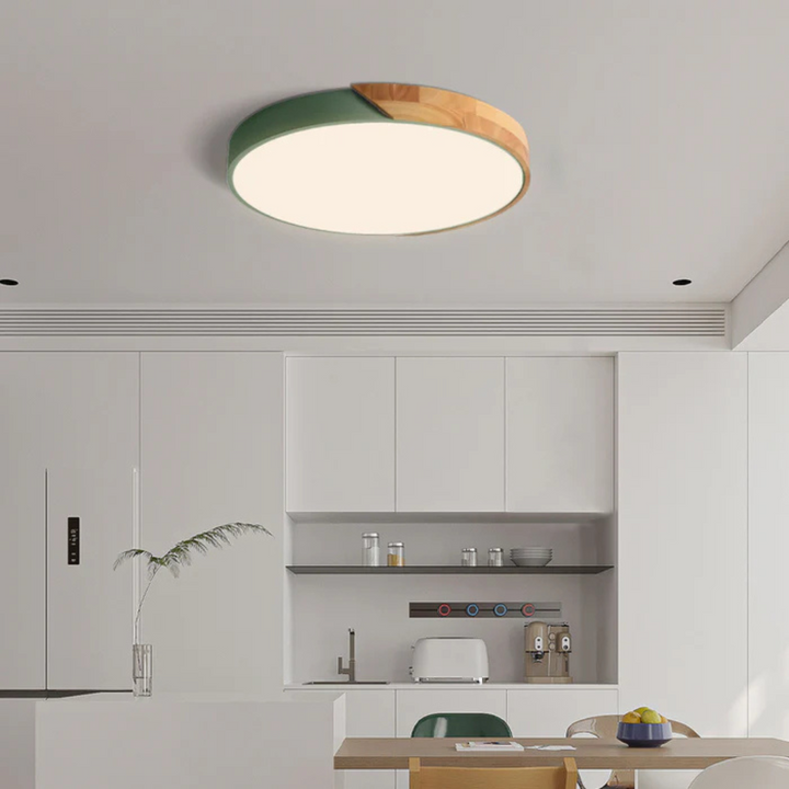 Lampa sufitowa LED skandynawska z drewna do nowoczesnej dekoracji wnętrz - oświetlenie w stylu skandynawskim
