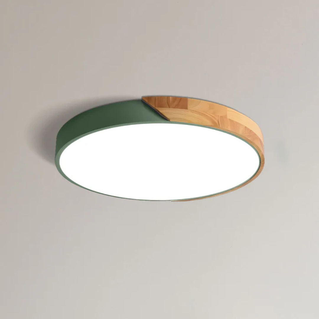 Lampa sufitowa LED skandynawska z drewna do nowoczesnej dekoracji wnętrz - oświetlenie w stylu skandynawskim