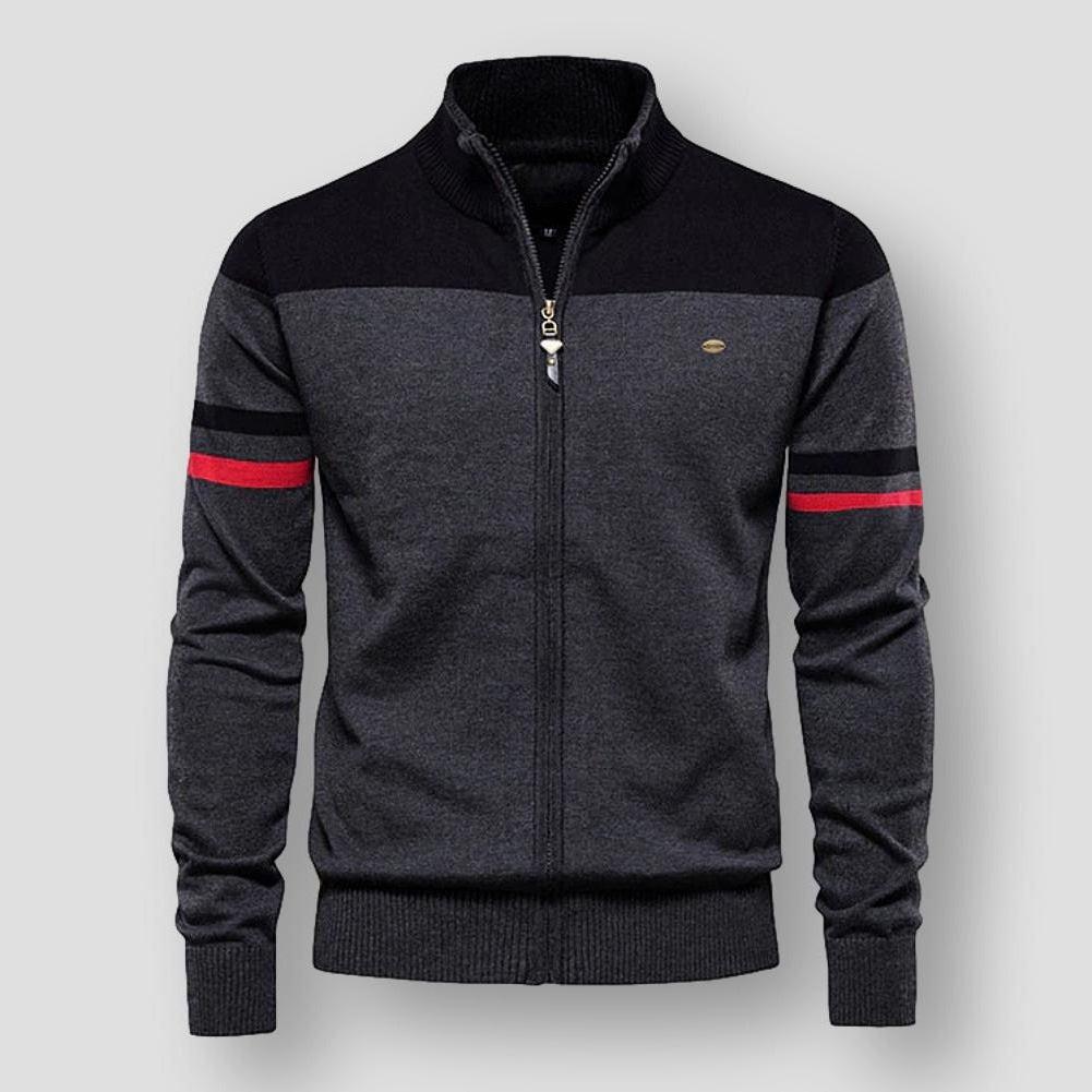 Hugo | Strick-Cardigan mit Reißverschluss und langen Ärmeln