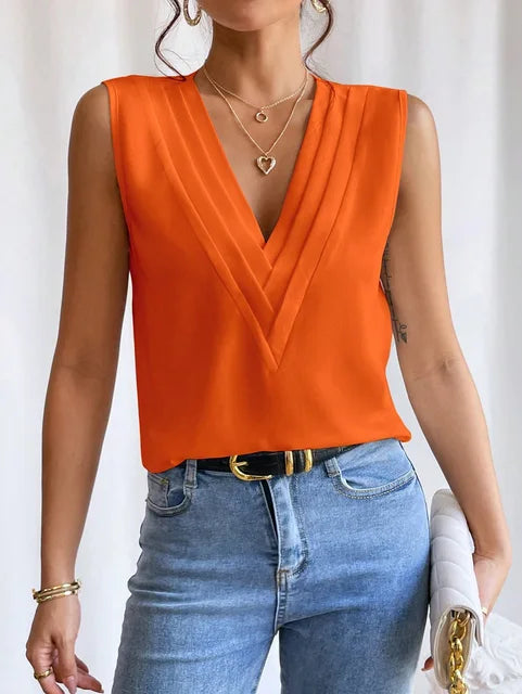 Stamatia | Blusa elegante senza maniche