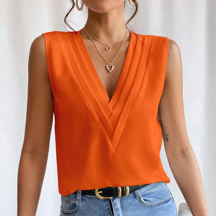Stamatia | Blusa elegante senza maniche