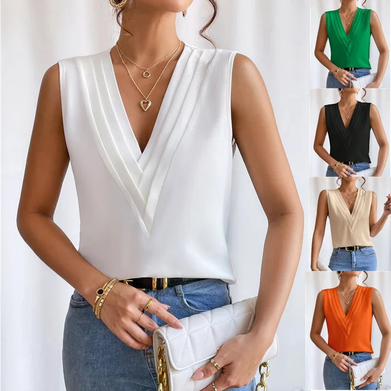 Stamatia | Blusa elegante senza maniche
