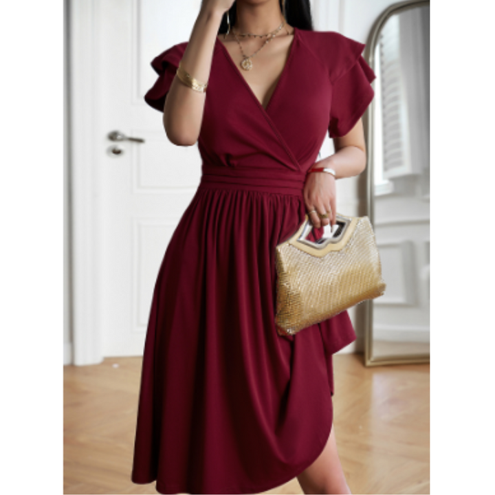 Legeres ausgestelltes Hochzeitsgastkleid für Damen | Mini