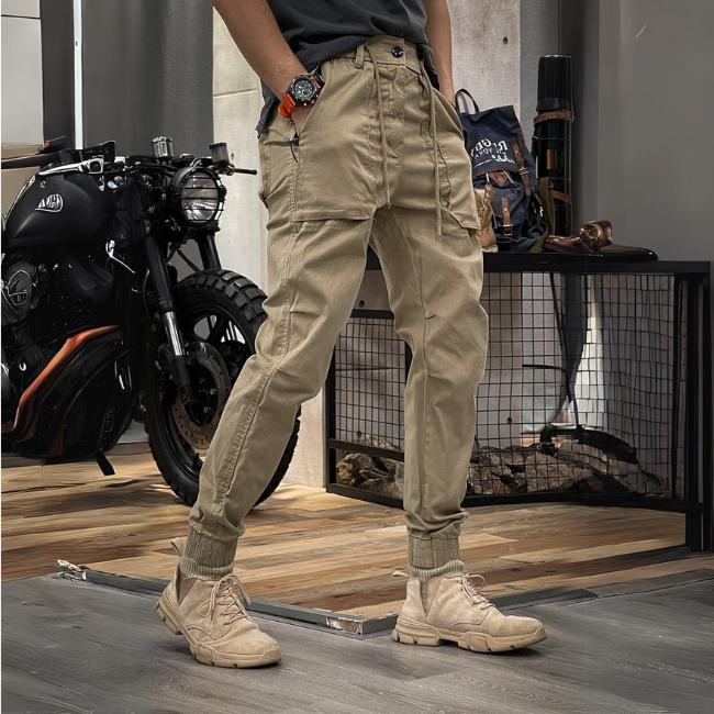 Mathieu – Pantaloni cargo elasticizzati da uomo, pratici e comodi