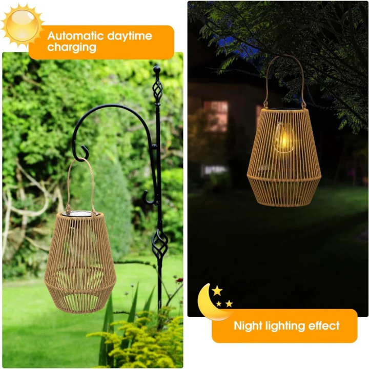 Lampa solarna ogrodowa wodoodporna i ręcznie wykonana - SunWeave