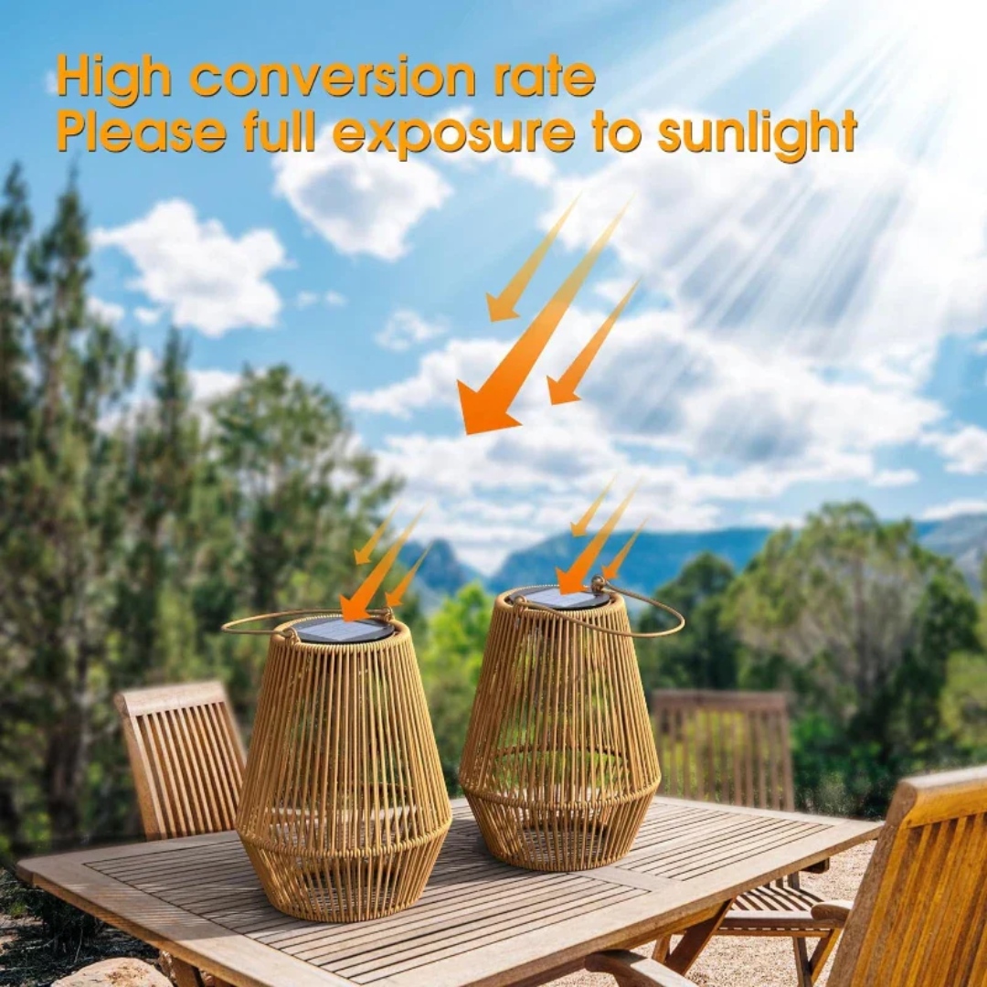 Lampa solarna ogrodowa wodoodporna i ręcznie wykonana - SunWeave