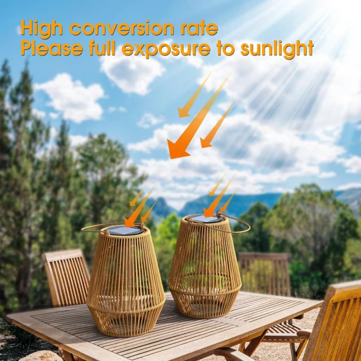 Lampa solarna ogrodowa wodoodporna i ręcznie wykonana - SunWeave
