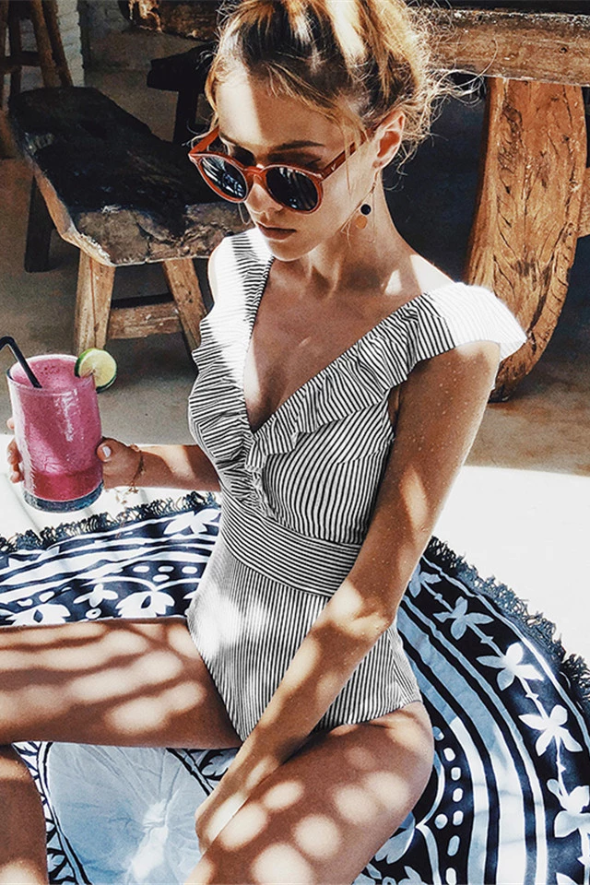 Maillot de bain sexy à rayures -  Catriona