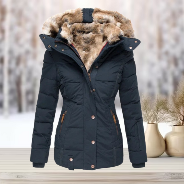 Eulalia - Manteau d'Hiver Luxueux avec Fourrure et Capuche