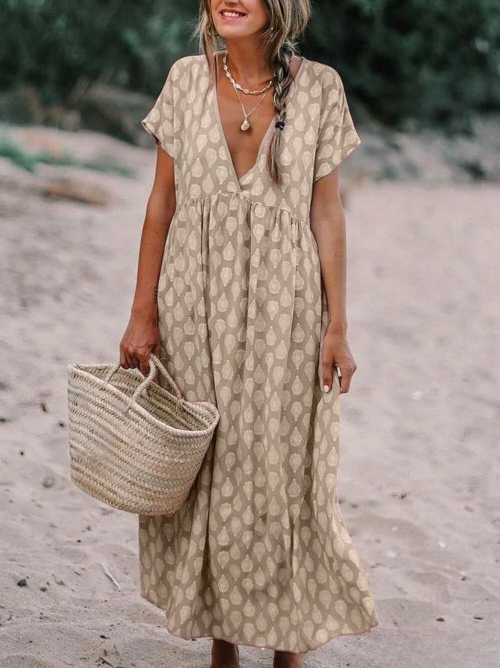 Blumengewebtes Kleid