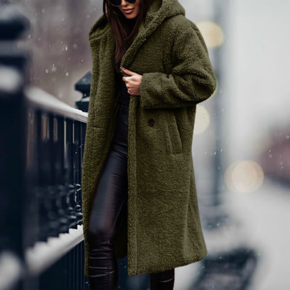 Manteau long en peluche pour femmes - Lorelei