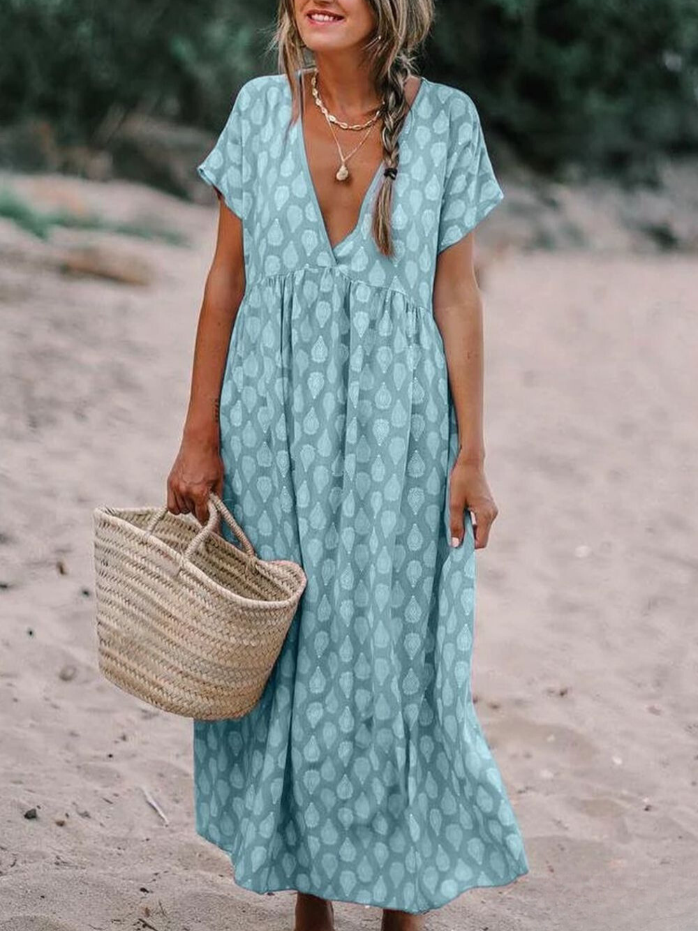 Blumengewebtes Kleid