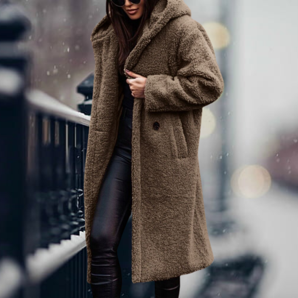 Manteau long en peluche pour femmes - Lorelei