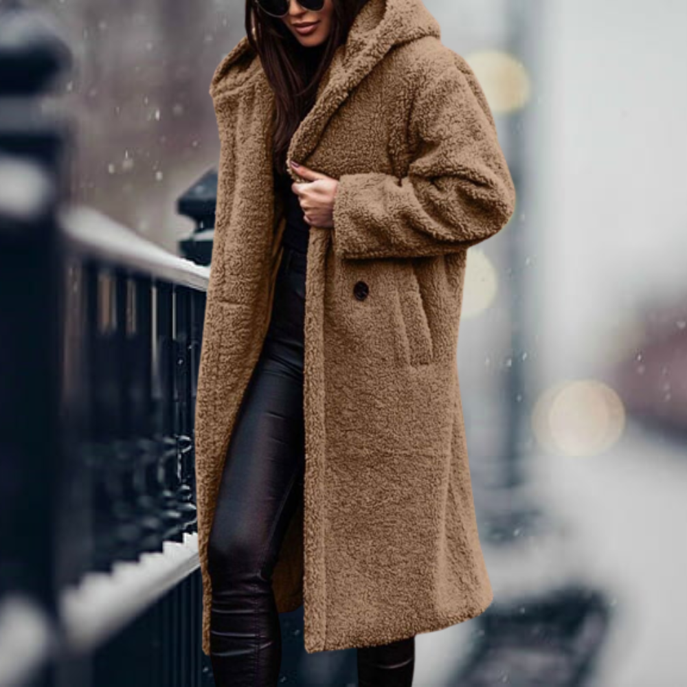 Manteau long en peluche pour femmes - Lorelei