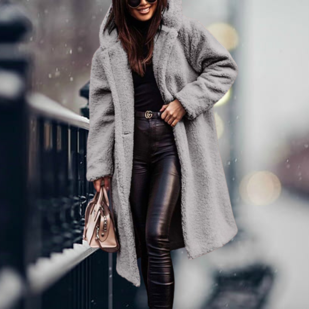Manteau long en peluche pour femmes - Lorelei