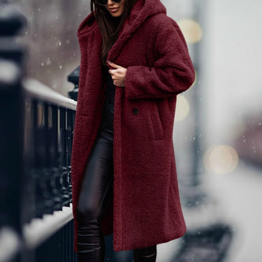 Manteau long en peluche pour femmes - Lorelei