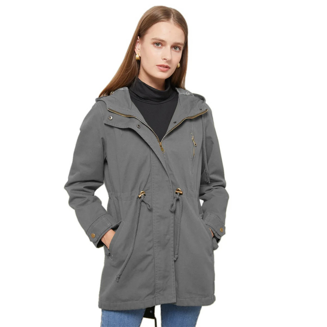 Veste d'été longue imperméable légère avec revers