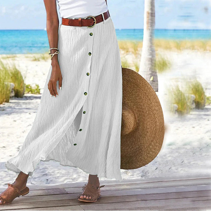Gonna Lunga Donna con Bottoni – Stile Bohemien Casual per Estate & Vacanze